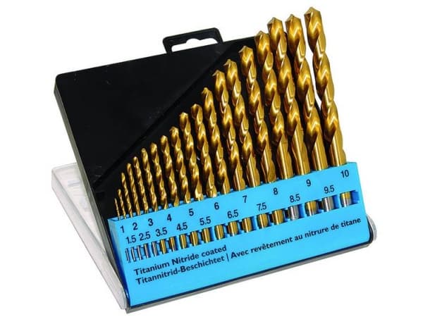 C.K. T3291 HSS Metallspiralborrset med 19 delar TiN DIN 338 Cylinderskaft 1 sats