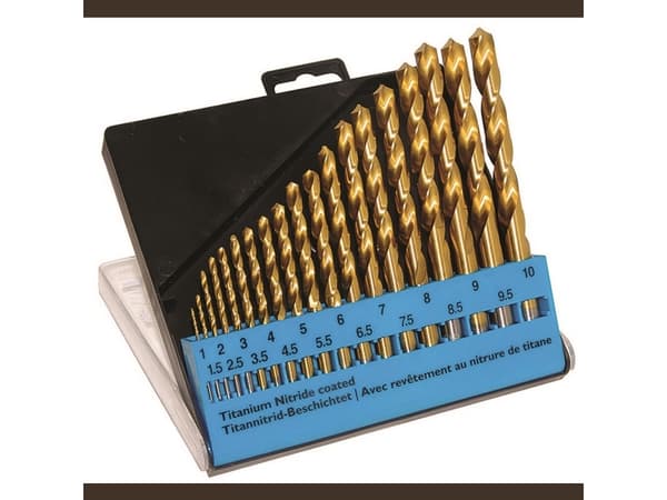 C.K. T3291 HSS Metallspiralborrset med 19 delar TiN DIN 338 Cylinderskaft 1 sats