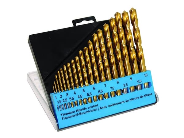 C.K. T3291 HSS Metallspiralborrset med 19 delar TiN DIN 338 Cylinderskaft 1 sats