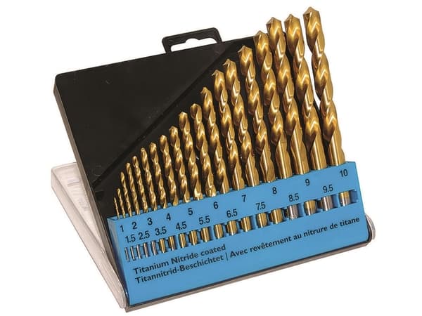 C.K. T3291 HSS Metallspiralborrset med 19 delar TiN DIN 338 Cylinderskaft 1 sats