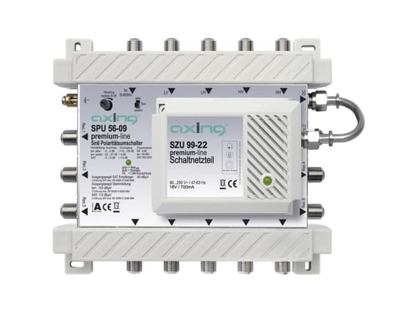 Axing SPU 56-09, 5 ingångar, 950 - 2400 MHz, 85 - 862 MHz, IP20, F, 90 - 250 V