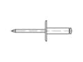 Miniatyrbilde 4 av 4: TOOLCRAFT 160160 Åben blindnitte (Ø x L) 5 mm x 18 mm Aluminium Stål 250 stk
