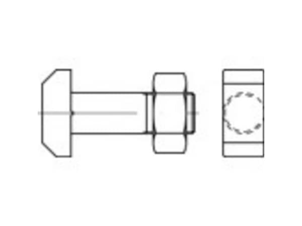TOOLCRAFT 106215 Hammerhovedskruer M16 120 mm DIN 261 Stål 10 stk 10 stk