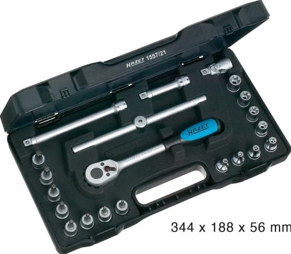 HAZET 1557/21, Svart, Blå, 235 mm, 355 mm, 65 mm, 2,2 kg, 21 verktøy
