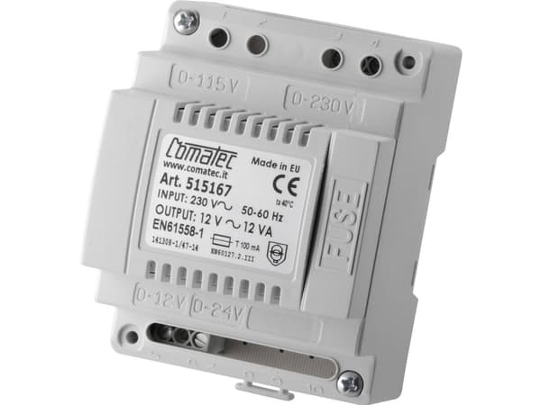 Comatec TRAFO 12VA 12 V 12V Strømforsyning til DIN-skinne (DIN-kisko) 12 V/AC 1 A 12 W 12 W