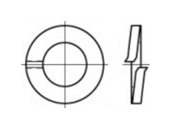 TOOLCRAFT 105729 Jousialuslevyt Sisähalkaisija: 30,5 mm DIN 127 Jousiteräs Kuumasinkitty 50 kpl