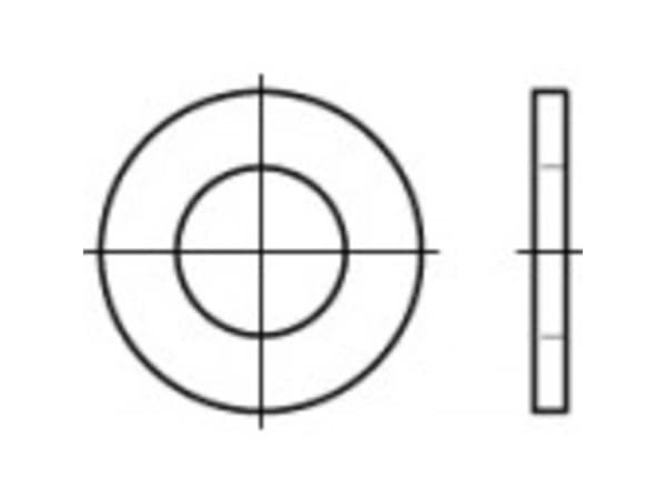 Aluslevy Sisähalkaisija: 56 mm DIN 126 Teräs Sinkitty 25 kpl TOOLCRAFT 105588