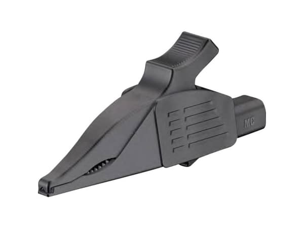 Stäubli XDK-1033 SW Säkerhetskrokodilbenkontakt 4 mm CAT II 1000 V Svart