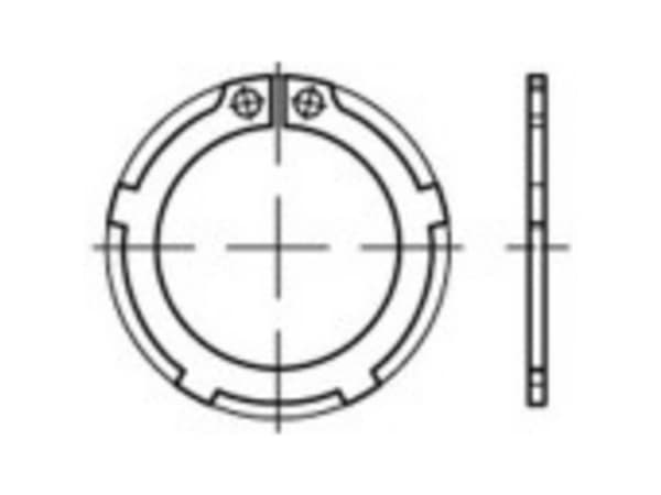 TOOLCRAFT 135191 Cirkelringar Inre diameter: 41,5 mm Yttre diameter: 60,1 mm DIN 983 Fjäderstål 100 st
