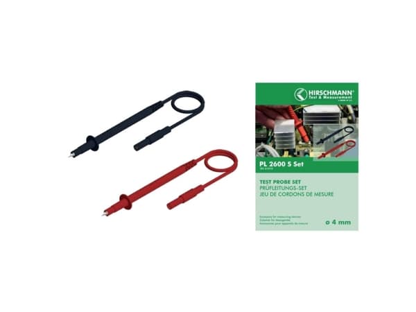 SKS Hirschmann PL 2600 S SET Säkerhetsmätledningssats [Lamellakontakt 4 mm - Mätspets] 1,00 m Svart, röd 1 st