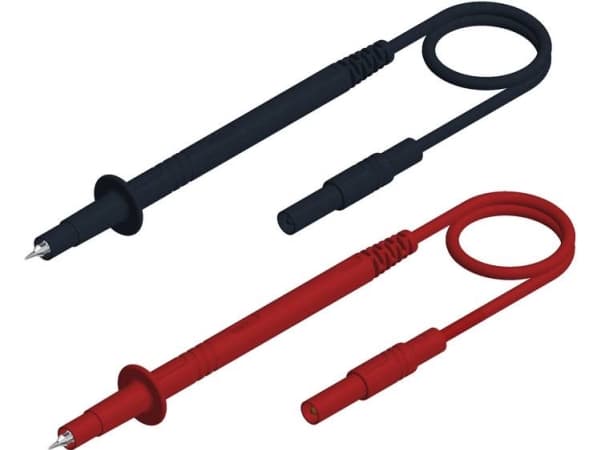 SKS Hirschmann PL 2600 S SET Säkerhetsmätledningssats [Lamellakontakt 4 mm - Mätspets] 1,00 m Svart, röd 1 st