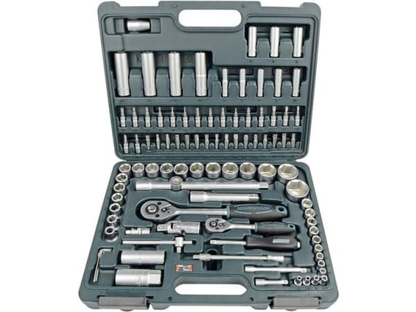 Brüder Mannesmann pipenøkkelboks 6,3 mm (1/4") og 12,5 mm (1/2") 94 stk. (M98410)