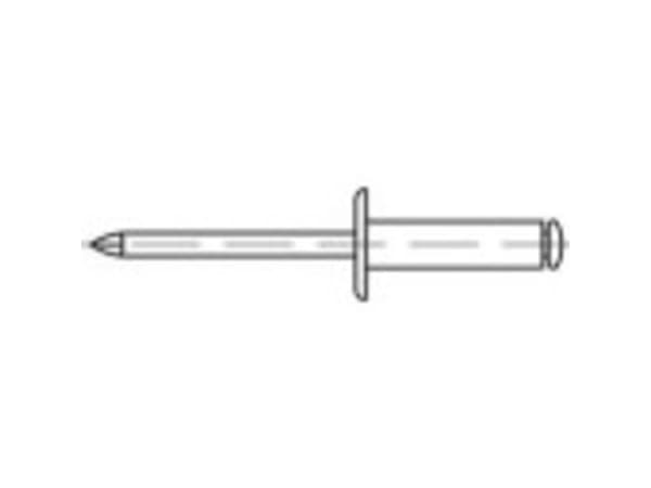 TOOLCRAFT 160020 Åben blindnitte (Ø x L) 3.2 mm x 8 mm Aluminium Stål 500 stk