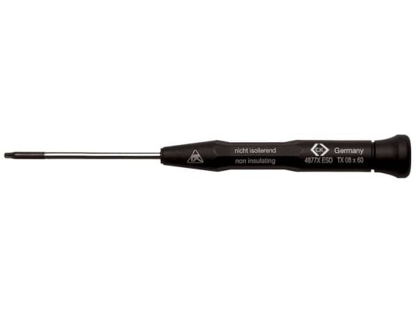 C.K. Elektronikk og presisjonsteknikk Torx-skrutrekker størrelse T 7 Bladlengde: 50 mm DIN EN 61340-2 (T4877XESD07)