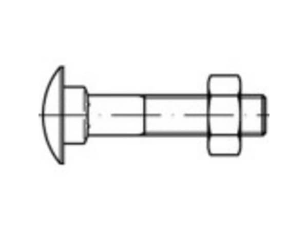 TOOLCRAFT 111179 Runde, flade skruer M8 100 mm Udvendig sekskant DIN 603 Stål 100 stk