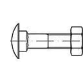 TOOLCRAFT 111179 Runde, flade skruer M8 100 mm Udvendig sekskant DIN 603 Stål 100 stk
