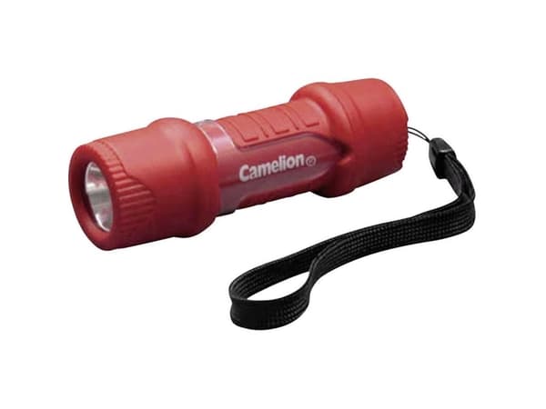 Camelion HP7011-3R03PBP, Käsikokoinen taskulamppu, Punainen, Kestomuovinen elastomeeri, 3 m, IPX4, LED
