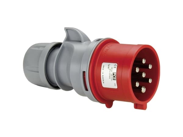Kannettava pistoke 16A 7P 400V punainen IP44 SHARK 017-6v