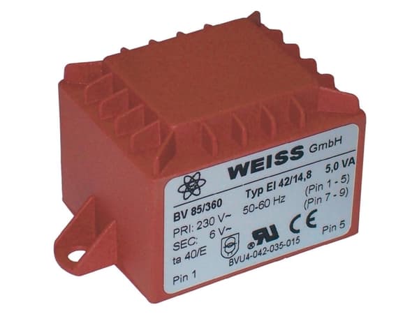 Weiss Elektrotechnik 85/365 Tulostusmuuntaja 1 x 230 V 1 x 24 V/AC 5 VA 208 mA