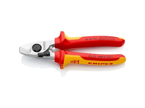 Knipex 95 26 165, Kaapelileikkuri, Punainen, Keltainen, Terästä, Kromi, Punainen, Keltainen, 1,5 cm, Saksa