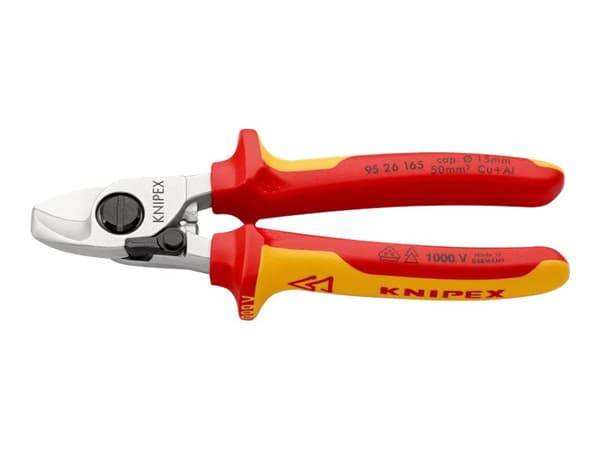 Knipex 95 26 165, Kaapelileikkuri, Punainen, Keltainen, Terästä, Kromi, Punainen, Keltainen, 1,5 cm, Saksa