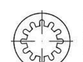TOOLCRAFT 138343 Skärrade låsbrickor Inre diameter: 17 mm DIN 6797 Fjäderstål 100 st