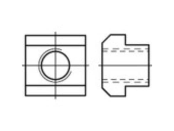 TOOLCRAFT 107987 T-spårmutter M10 14 mm DIN 508 Stål 10 st