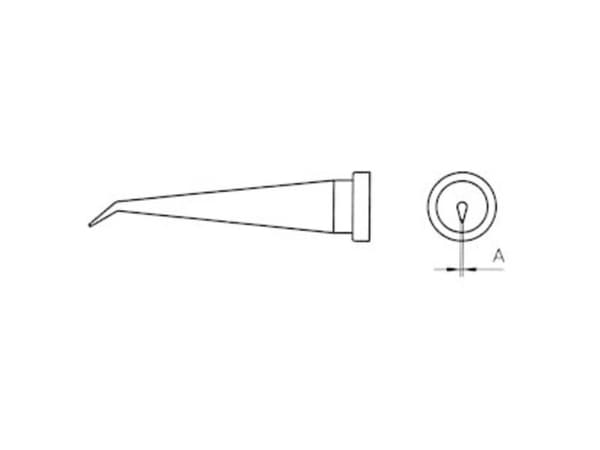 Weller LT-1LX Lödspets Lång form, konisk, böjd Spetsstorlek 0,2 mm Innehåll 1 st
