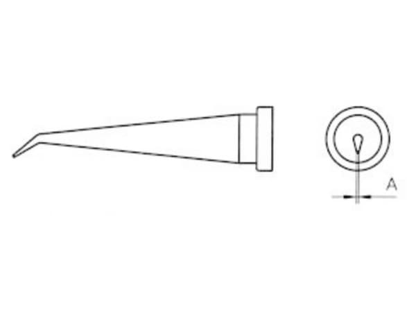 Weller LT-1LX Lödspets Lång form, konisk, böjd Spetsstorlek 0,2 mm Innehåll 1 st