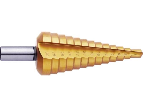 Exact 5343 HSS Porakone 4 - 12 mm TiN Kokonaispituus 80 mm 3-teräinen kahva 1 kpl