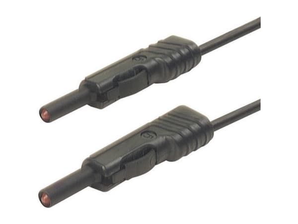 SKS Hirschmann MLB 25/1 V sw Prøveledning Lamelstik 4 mm Lamelstik 4 mm 25.00 cm Sort 1 stk