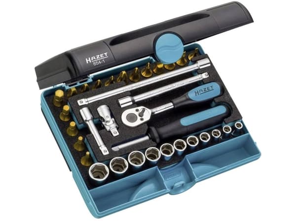 HAZET 854-1, Støpselsett, 1/4", Metrisk/imperisk, 33 hoder, 6.3 mm, 1/4"