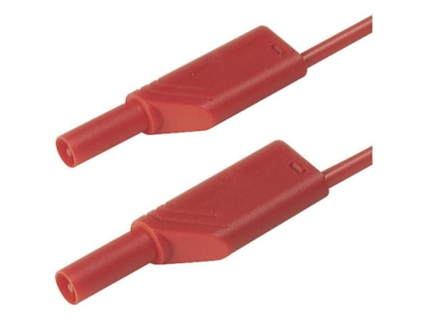 SKS Hirschmann MLS WS 200/2,5 rt Sikkerhedsprøveledning [Lamelstik 4 mm - Lamelstik 4 mm] 2.00 m Rød