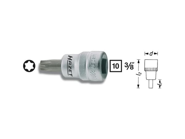 HAZET 8802-T40, Pistorasia, 3/8", Metrinen, 1 pää(t), T40, 1,9 cm