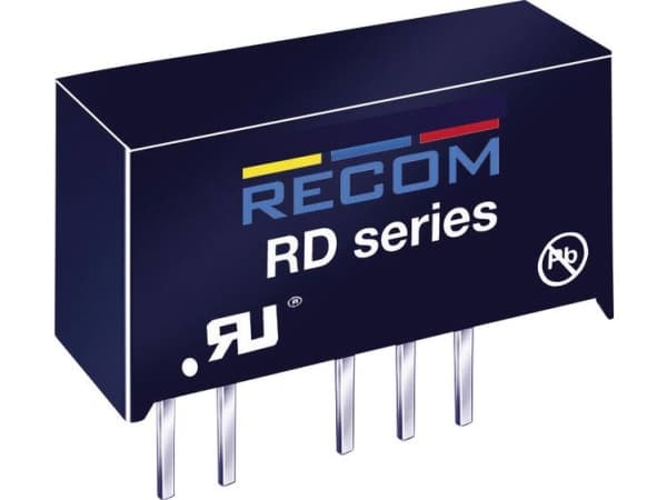 RECOM RD-2412D DC/DC-omvandlare, PCB 24 V/DC 12 V/DC, -12 V/DC 84 mA 2 W Antal utgångar: 2 x