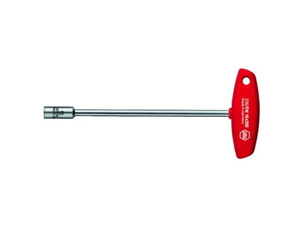 Wiha 00965, T-kahvainen kuusiokoloavain, Metrinen, 1 kpl, T-kahva lyhyellä varrella, Kromivanadiini-teräs, 5.5 mm