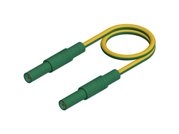 SKS Hirschmann MLS GG 200/2,5 ge/gn Säkerhetsprovledning [Lamellanslutning 4 mm - Lamellanslutning 4 mm] 2,00 m Gul, Grön 1 st