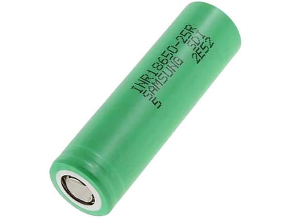 Samsung NR18650-25R Special-batteri 18650 Højstrømskompatibel, Tåler høj temperatur, Flat-Top Litium 3.6 V 2500 mAh