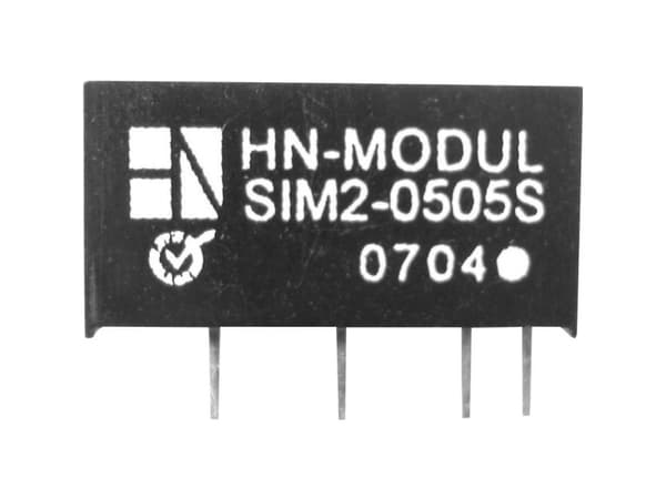 HN Power SIM2-1205S-SIL7 DC/DC-muunnin, piirilevy 12 V/DC 5 V/DC 400 mA 2 W Lähtöjen määrä: 1 x