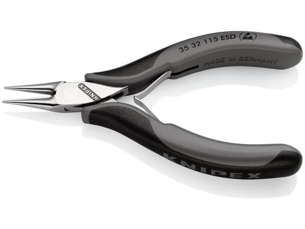Knipex 35 32 115 ESD, Nesetang, Stål, Plast, Sort, Grå, 115 mm, 70 g