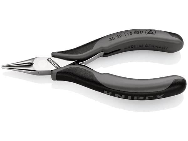 Knipex 35 32 115 ESD, Nesetang, Stål, Plast, Sort, Grå, 115 mm, 70 g