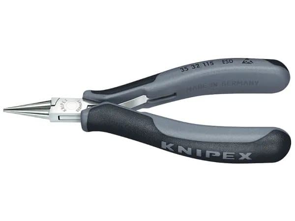 Knipex 35 32 115 ESD, Nesetang, Stål, Plast, Sort, Grå, 115 mm, 70 g