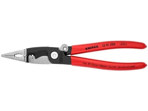 Knipex 13 91 200, Nesetang, Stål, Plast, Rød, 200 mm, 265 g