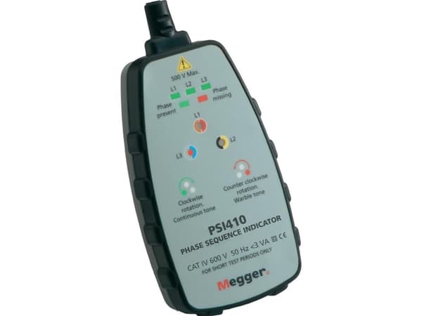 Megger PSI410 Drejefelt-måleapparat CAT IV 600 V LED, Akustik