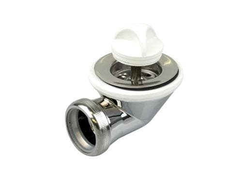 Karfa 1 1/4" kulmapohjaventtiili Ø63 mm, kromi, pesualtaalle, sis. tulpan ja aukon, kromi, kartiotiiviste ø32 mm putkelle