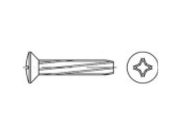 TOOLCRAFT 141824 Plattskruvar M3 12 mm Spade cutter Philips DIN 7516 Stål Galvaniserat 2000 st
