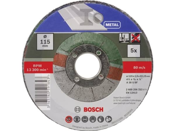 Bosch-tarvikkeet A 30 S BF 2609256332 Leikkuukiekko esikaareva 115 mm 22,23 mm 5 kpl