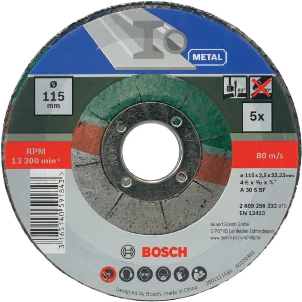 Bosch-tarvikkeet A 30 S BF 2609256332 Leikkuukiekko esikaareva 115 mm 22,23 mm 5 kpl