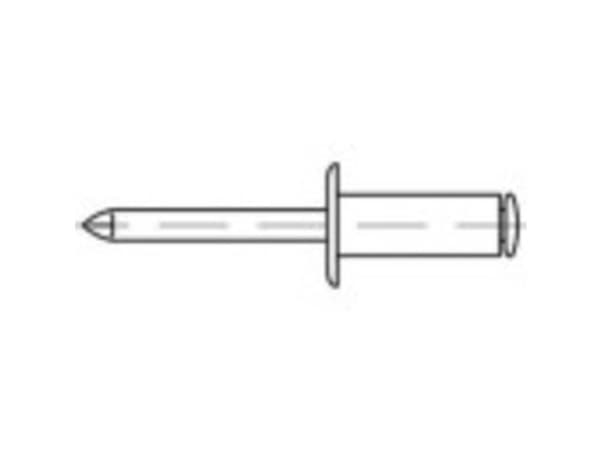 TOOLCRAFT 160330 Åben blindnitte (Ø x L) 4 mm x 10 mm Aluminium Stål 500 stk