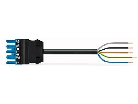 WAGO Winsta® Tilslutningskabel hunstik-fri ende 5G1,5mm² 2 meter, blå, PVC